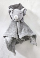 Lila Jack Security Blanket Gray Triceratops Dinosaur, 12" Square