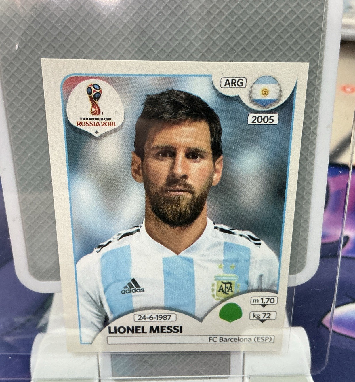 Lionel Messi 2018 World Cup Panini Argentina Mini Sticker