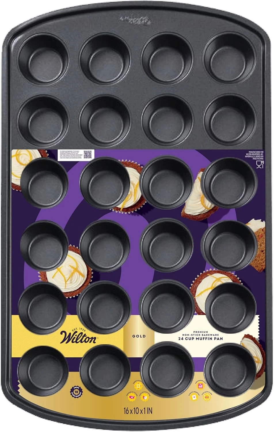 Wilton Gold Nonstick 24-Cup Muffin Pan Stainless Steel Bakeware PFAs-Free
Opens in a new window or t