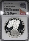 1986-S Proof American Silver Eagle NGC PR70 ULTRA CAMEO Thomas J. Uram Signed