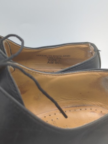 Dr Doc Martens Shoes Oxford Black Leather Lace Up Low Men’s 7 Made In England - Picture 4 of 14