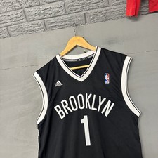 Adidas Brooklyn Nets Mason Plumlee 1 NBA Jersey Mens Small Black White Basket