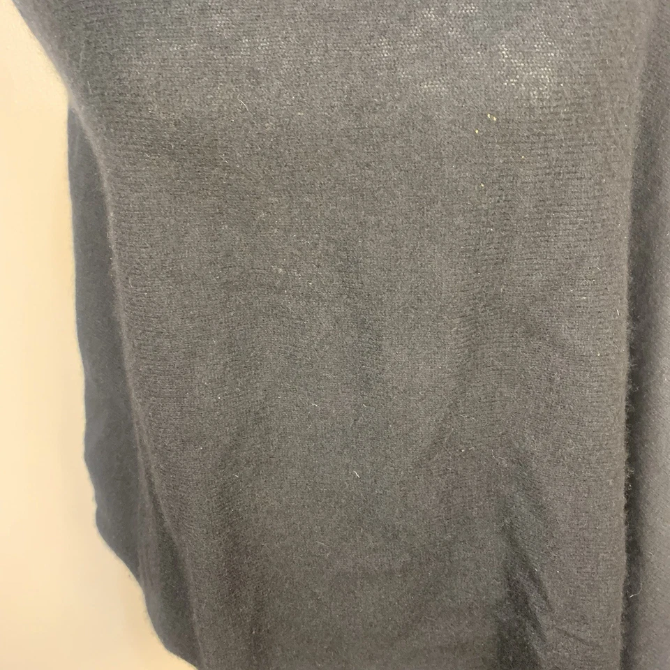 Mantón envolvente blanco + Warren 100 % cachemir cuello alto negro suave asimétrico M/L Foto 3 de 4