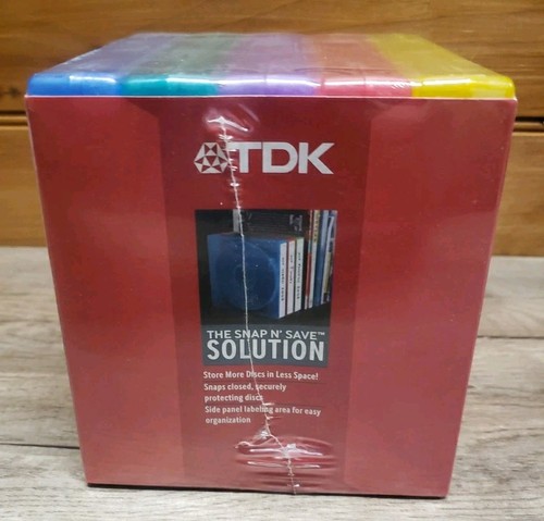 New/Sealed TDK Color CD-R Recordable 52x 80min 700mb 50 Pack Snap N Save Case - Picture 5 of 9