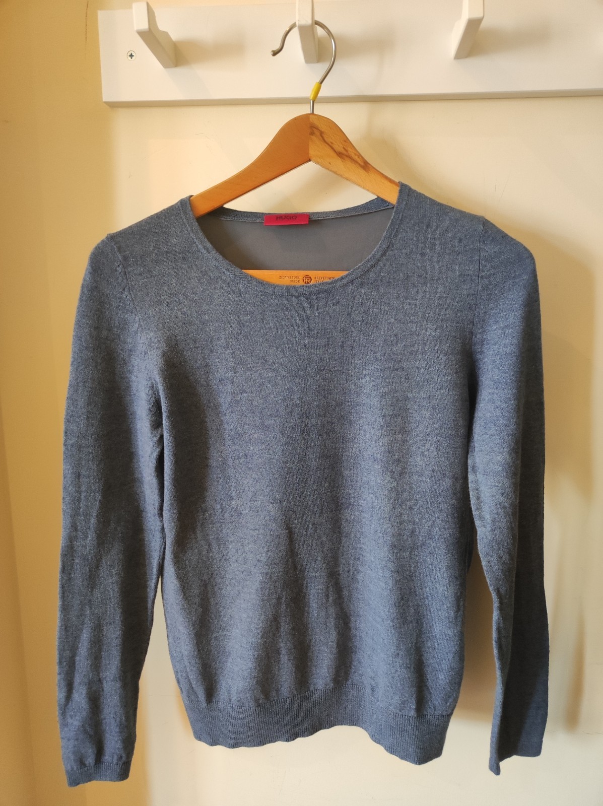 Hugo Boss Maglia in Lino, Cotone e Seta – Blu Melange – Tg. S