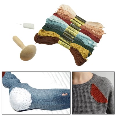 DIY Darning Patching Tool Kit mit zehn verschiedenen Farben Fäden tragbar für Socke
