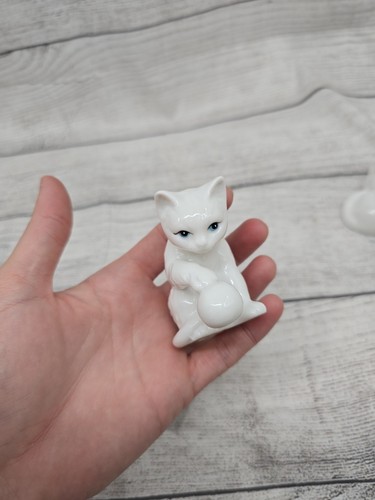 6 Stück Enesco weiße Porzellan Keramik Katzen - Bild 16 von 24