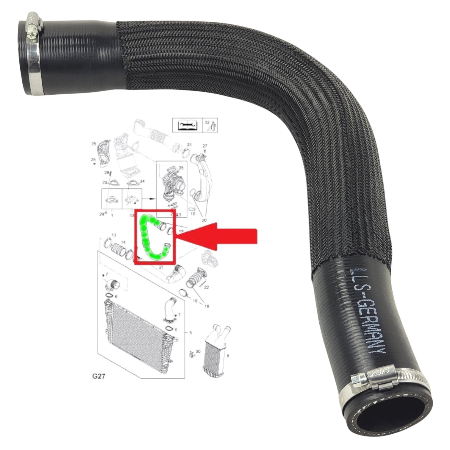 Turbo Hose Charge Air Hose For OPEL ZAFIRA B 1.7 CDTI 13306652 81 kW, 110 HP