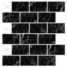 Art3d 10-Sheet 12"x12" Peel & Stick Subway Tile Backsplash Marble Design