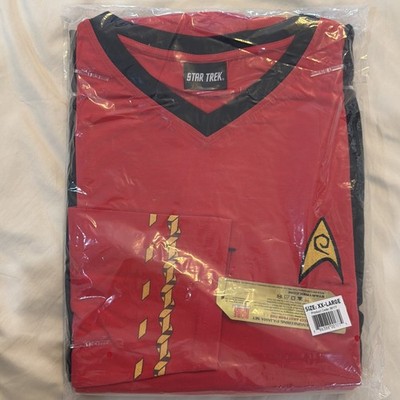 New  Star Trek UniSex Pajama Set Red/Black Size 2XL Robe Factory 2012