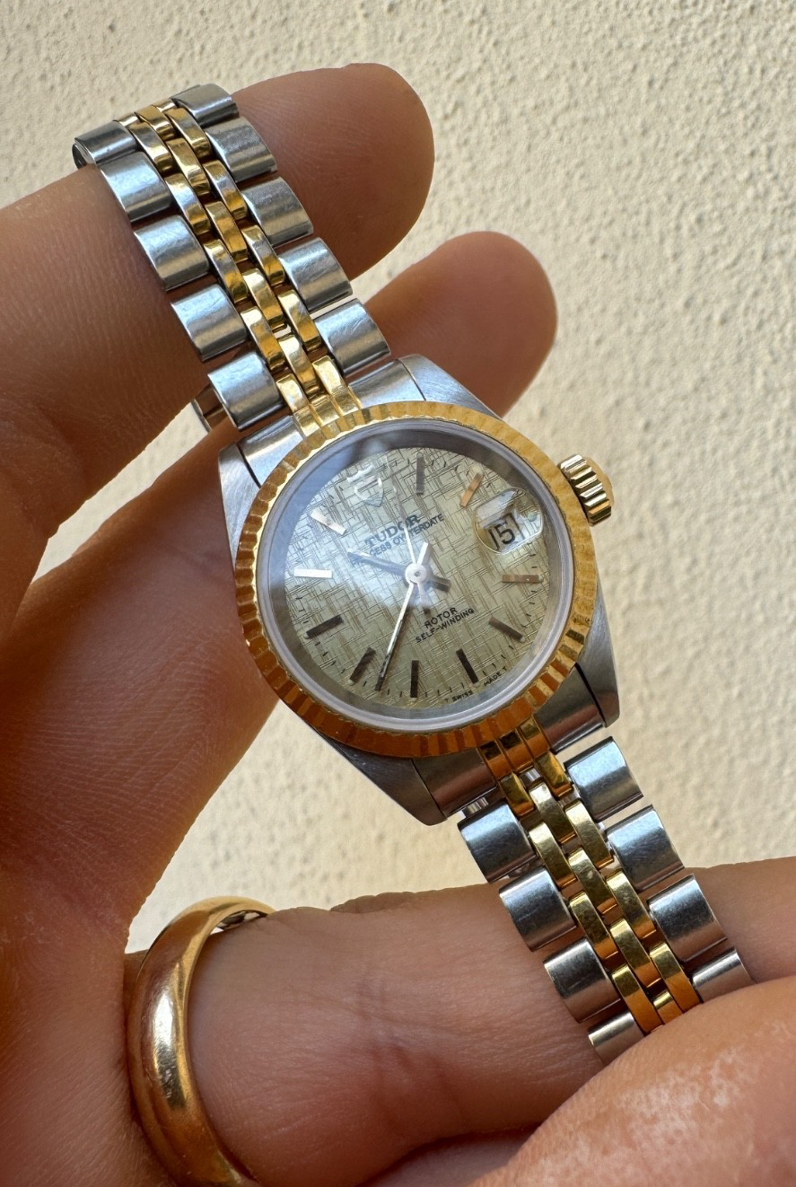 Tudor Princess Lady Automatic Watch with Tapestry Dial in Champagne and Swiss Markings