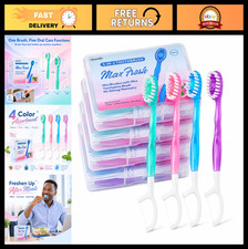 40 Pack Mini Disposable Toothbrushes - 5 in 1 Travel Set with Floss, No Water Ne
