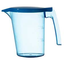 Polycarbonate Water Jug Blue Plastic Lid Juice Patient Jug 1.3pt 750ml