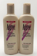 2 agree dual solution leave in conditioner + curl shaper 8oz ea scuffed bottle