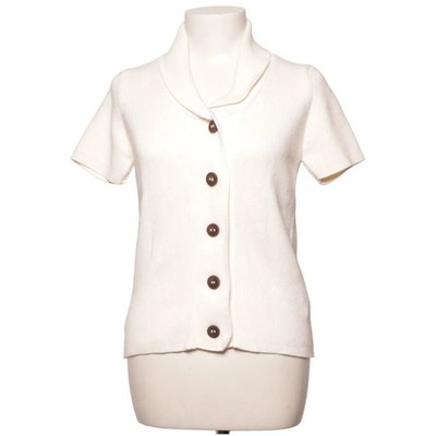 Zara, Strickjacke, Damen, Größe: L, Weiß, Baumwolle, Einfarbig #OsS