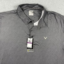 Callaway Polo Shirt Mens 2XL Gray Opti Dri Performance Golf All Over Print