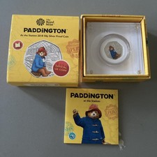 2018 UK Paddington At The Station -- Silver Proof 50p Colour Coin Boxed
