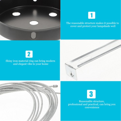 Ceiling Disk Hanging Cable Canopy Kit for Light Fixture Plate with Hook Cord - 第 6/11 張圖片