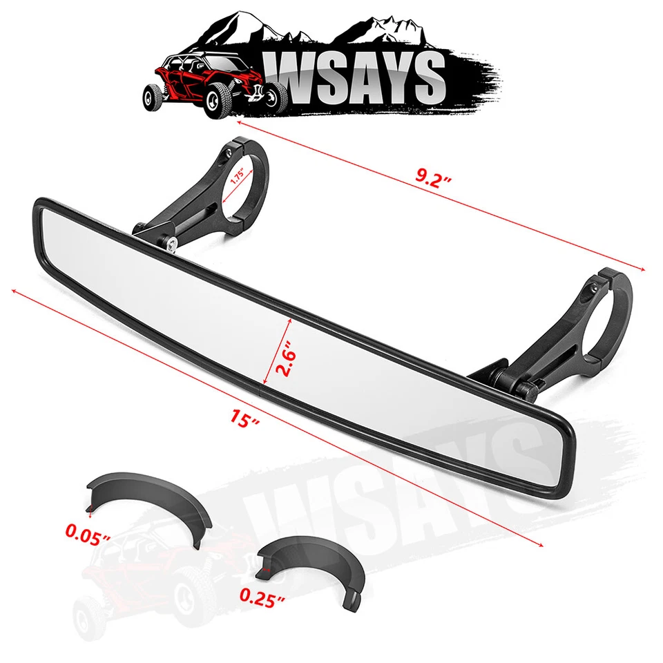 Fits Honda Pioneer 1000 1000-5 2016-2025 Rear-View Wide Center Side Mirrors Set - Изображение 4 из 4