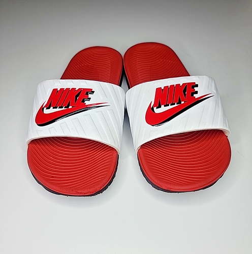 NIKE Kawa Slides University Red White Youth Size 2 - Picture 2 of 7