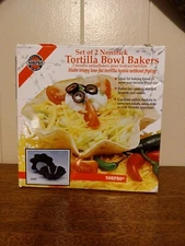 Norpro Set of 2 Nonstick Tortilla Bowl Bakers New Open Box