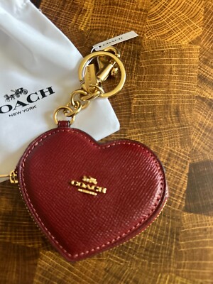 NWT Coach Heart Pouch Keychain Bag Charm | eBay