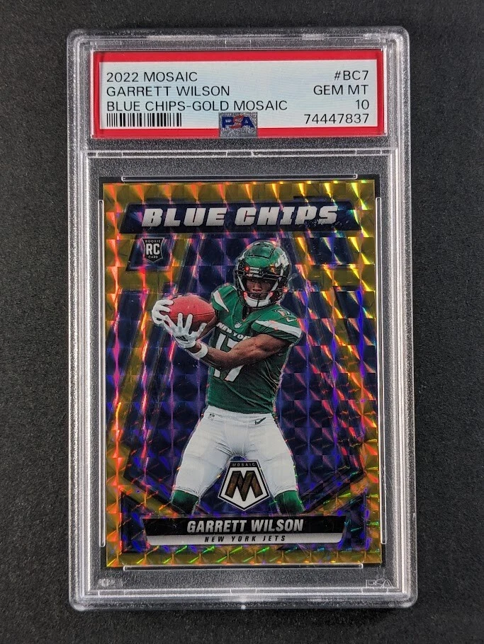 Garrett Wilson Panini Mosaic Blue Chips #BC7 Gold Mosaic