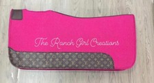 Western Pink Felt Saddle pad with Printed Edge Wear