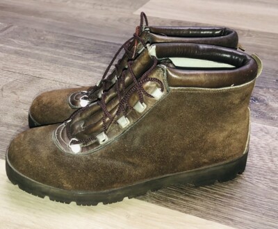 Vintage 70s St. Moritz Women s 5.5 36 Brown Leather Hiking Boots Italy *defect