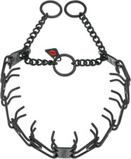 USED-Herm Sprenger Easy On Assembly Black Stainless Steel Prong Collar-FREE SHIP