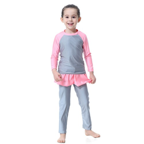 Kids Girls Summer Swimwear Muslim Modest Full Cover Burkini Swimming Beachwear - Picture 35 of 226