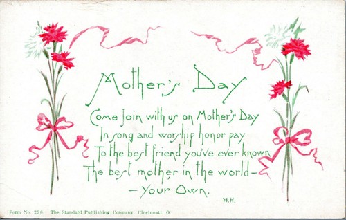 UNUSED Mothers Day Postcard Vintage Early 1900's 236 PO - 第 1/2 張圖片