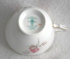 Vintage Crown Staffordshire Bone China Pink Roses Teacup and Saucer — photo 9