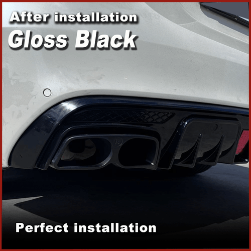 Schwarz Heckdiffusor Spoiler für Mercedes W205 2014-20 Stoßstange Auspuffblenden - Bild 5 von 14
