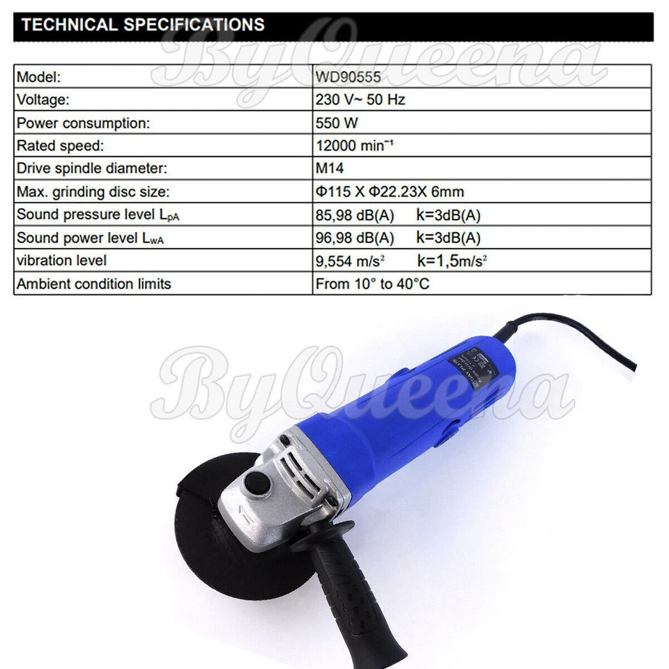 Elektro Winkelschleifer Trennschneider Einhandschleifer 550W 115mm 12000U/min - Bild 4 von 4