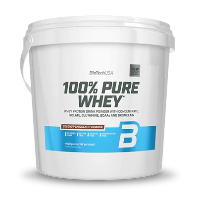 Biotech Usa 100% Pure Whey 4000 gr 4 KG Proteine del Siero del Latte Gluten Free