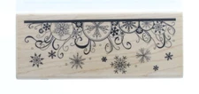 Hampton Art Snowflake Horizon Kelly Panacci Wooden Rubber Stamp