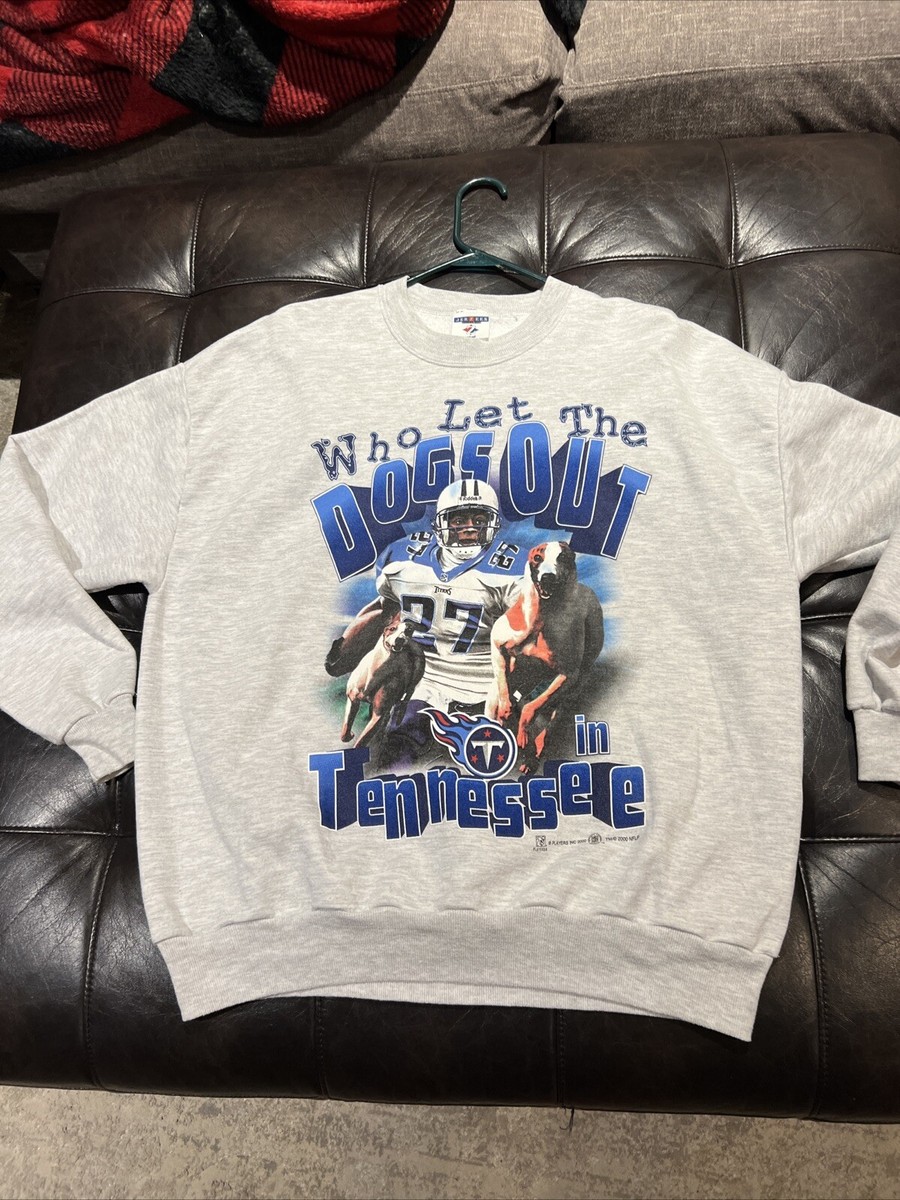 VINTAGE Eddie George Tennessee Titans Sweatshirt Mens XL Who Let