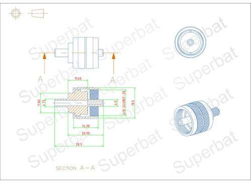 10X UHF Male RF Coax Connector PL-259 Solder Crimp RG58 RG142 RG400 LMR195 Cable - Picture 2 of 6