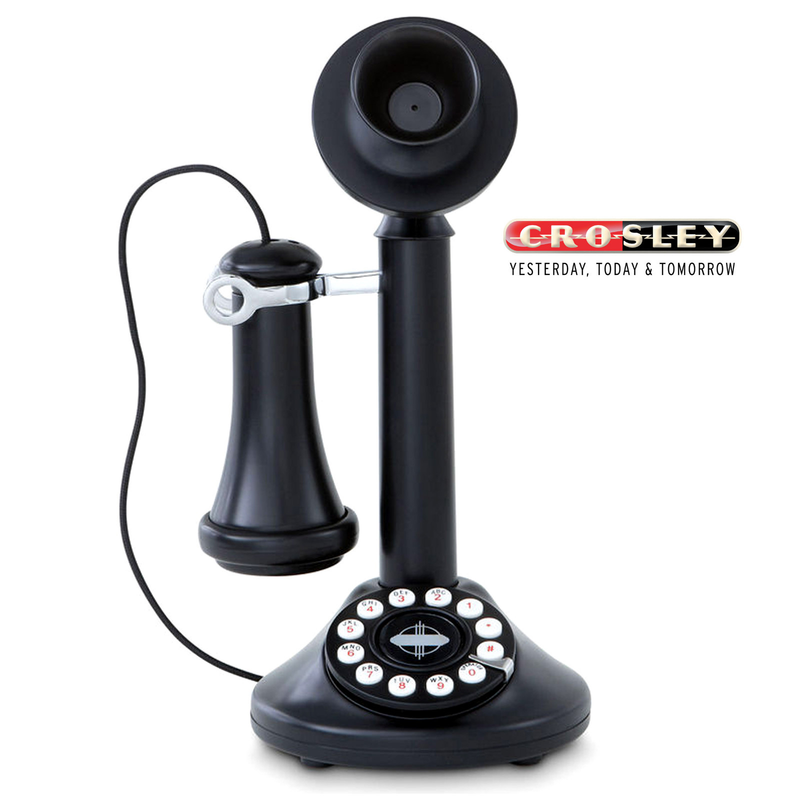 CROSLEY CANDLESTICK PHONE 1920s RETRO ANTIQUE CORDED DESK HOME