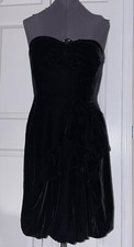 Marc by Marc Jacobs Dress Black Velvet Womens Size 6 Bow Front Strapless