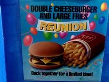 mcdonalds Double Cheeseburger  translite sign poster 21 3/4" x 21 3/4", 1988