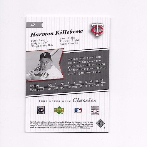 2005 UPPER DECK CLASSICS HARMON KILLEBREW #42 - 第 2/2 張圖片
