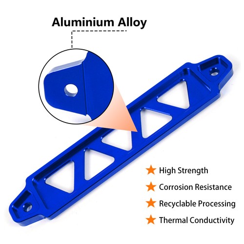 Kit de montaje de soporte de amarre de sujeción de batería de aluminio azul para automóvil + pernos de gancho en J de 10"" - Imagen 2 de 11