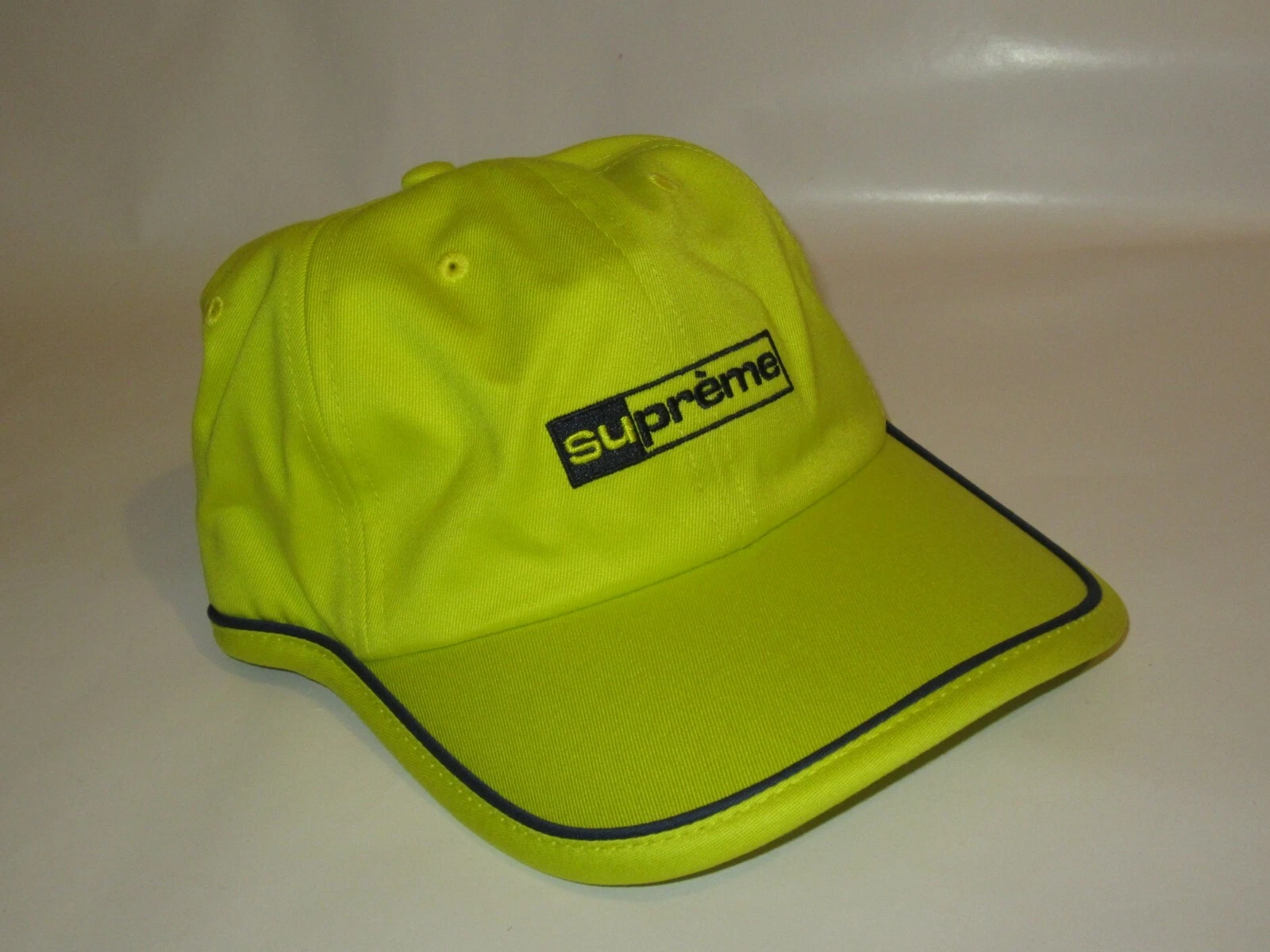 SUPREME New York Piping 6 Panel Hat Cap BRIGHT YELLOW Adjustable NEW! S/S 2020