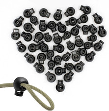 Plastic Cord Locks for Drawstrings Shoelaces, 100 Pcs Adjustable round Cord Stop