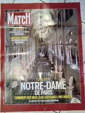 NOTRE-DAME DE PARIS CATHEDRALE /AFFICHE PARIS MATCH(grande taille)60X80 CM[2024]