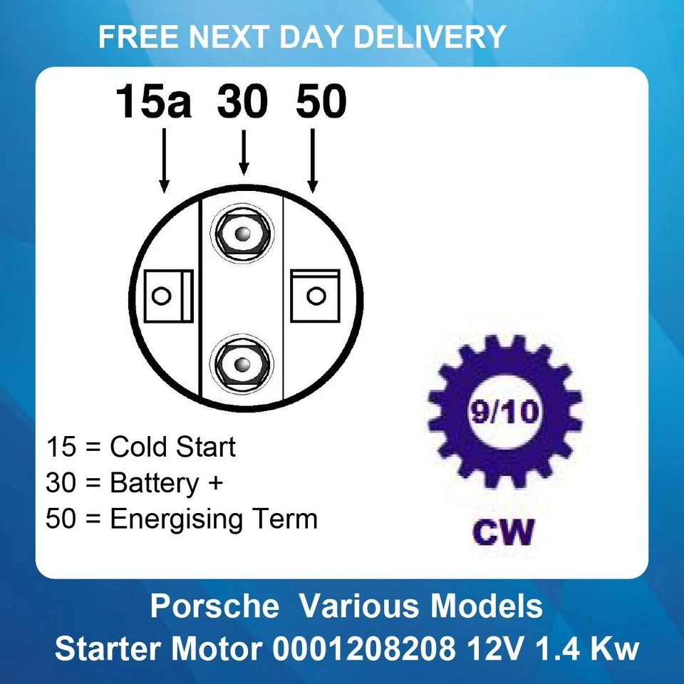 Motor De Arranque Para Porsche 0001208208 0001208009 0001208056 0001208058 Foto 3 de 4