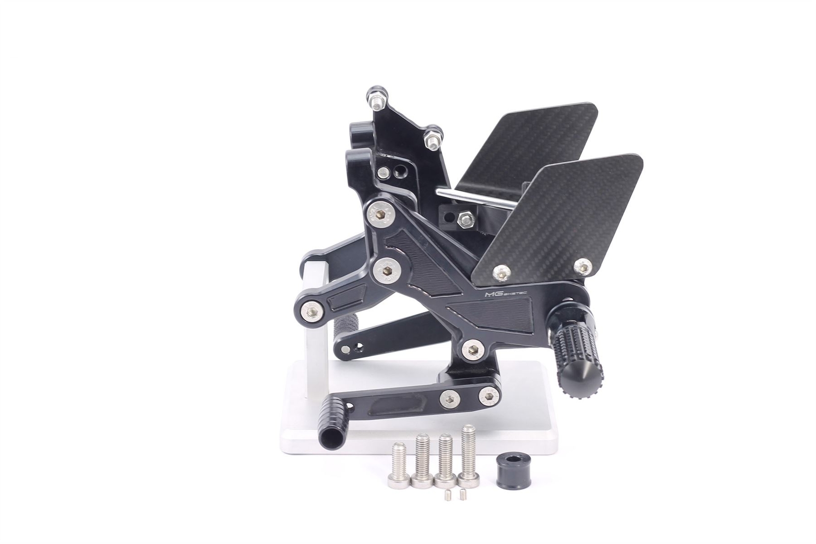 MG Biketec Rearset Kit Black Folding Footpegs DUCATI Streetfighter V4 SP 2020-23