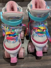 Ernan Adjustable kids roller skates small 31-34 light up adjustable
